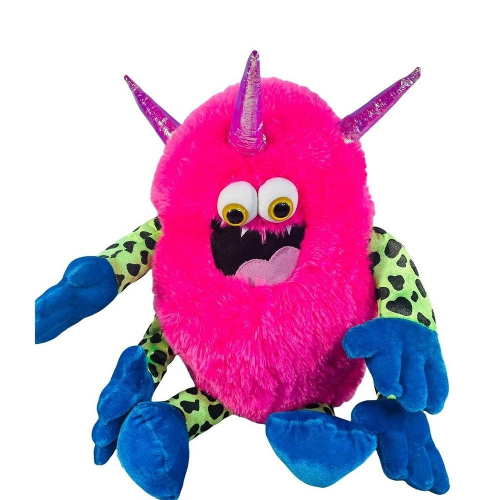 MONSTER STUFFED ANIMAL IMPACT LARGE EYES NEON CREEPY SCARY MONSTER PLUSH 